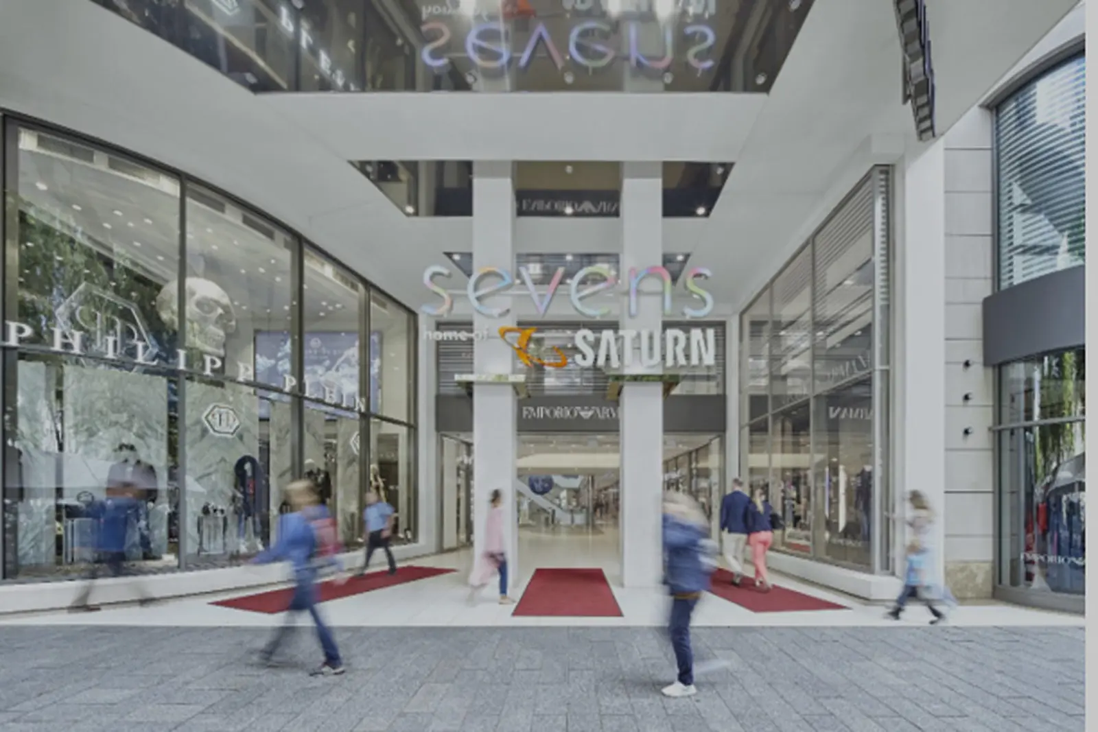 Sevens Düsseldorf Lüftung Heizung Sanitär Gebäudeautomatisation Eingang einer Shoppingmall
