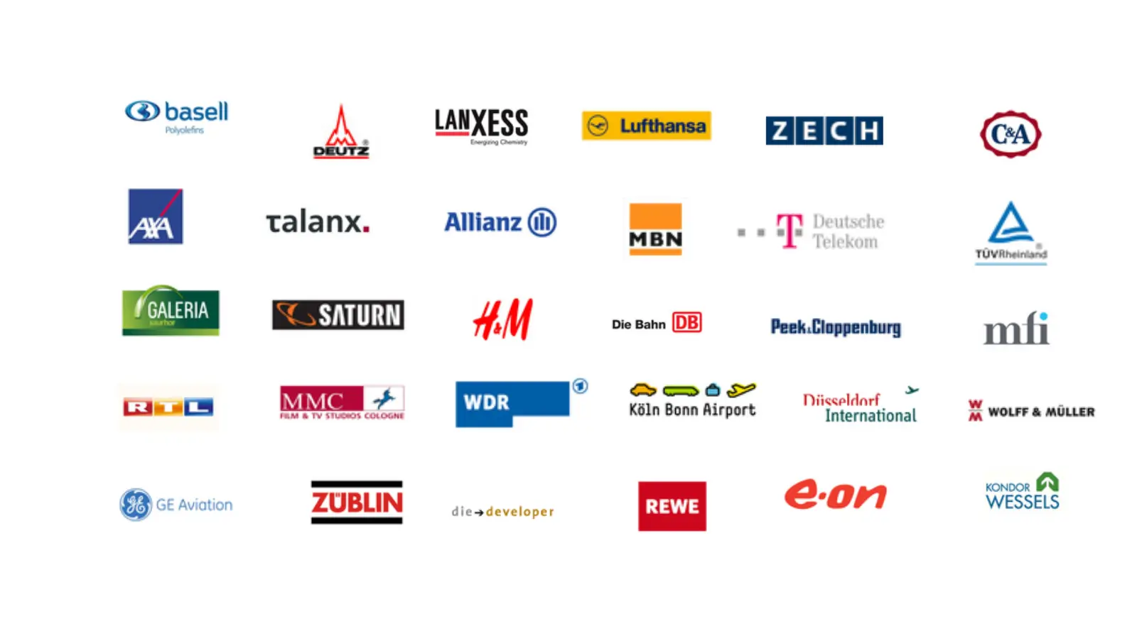 Kunden Logo Übersicht Mehrere Logos von Kunden zu sehen.